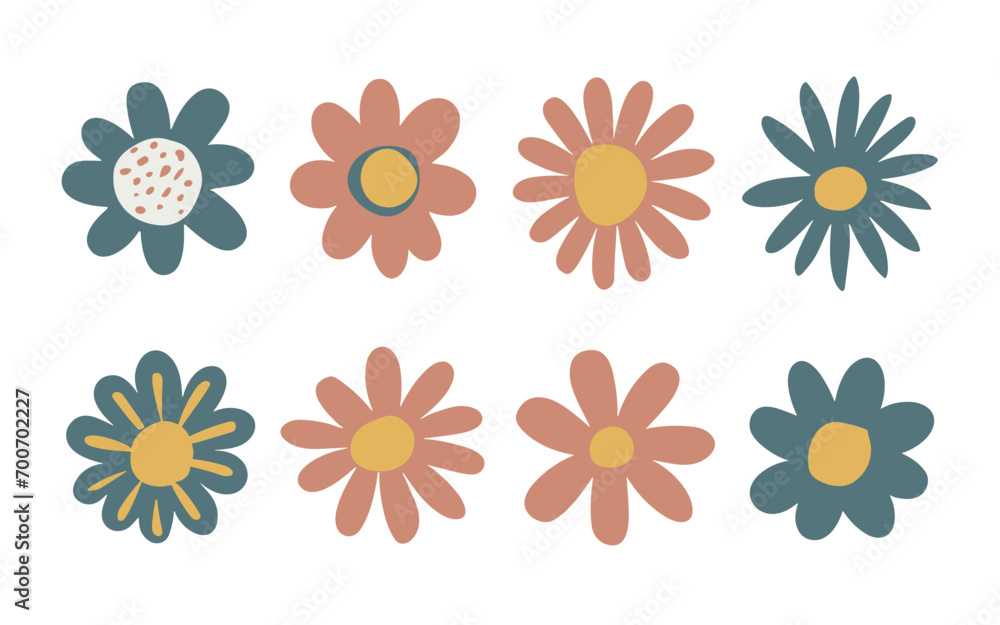 Abstract flowers vector clipart. Spring illustration. Abstract flowers vector clipart. Spring illustration.