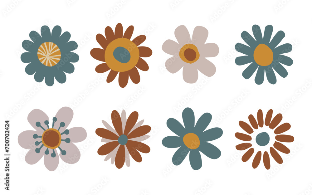 Abstract flowers vector clipart. Spring illustration. Abstract flowers vector clipart. Spring illustration.