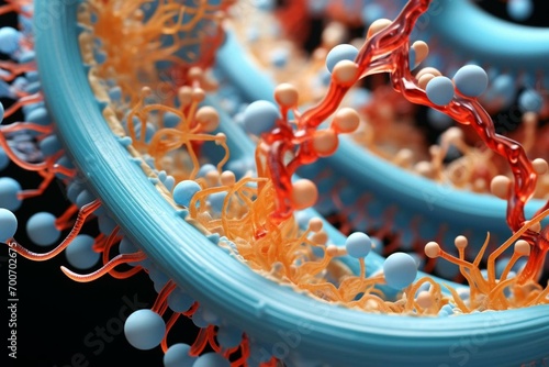 An image depicting the structure of pepsin, an enzyme found in the stomach. Generative AI photo
