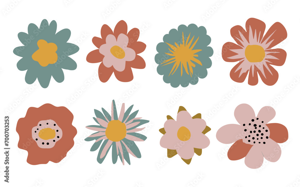 Abstract flowers vector clipart. Spring illustration. Abstract flowers vector clipart. Spring illustration.