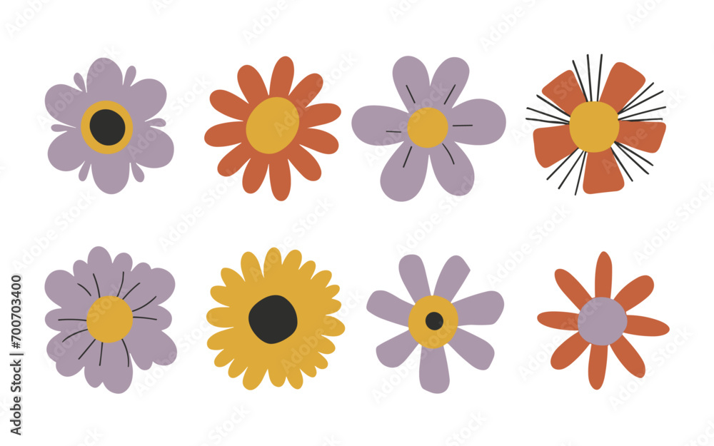 Abstract flowers vector clipart. Spring illustration. Abstract flowers vector clipart. Spring illustration.