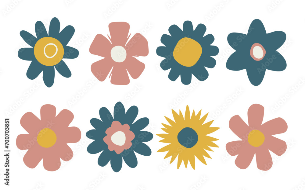 Abstract flowers vector clipart. Spring illustration. Abstract flowers vector clipart. Spring illustration.
