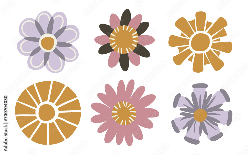 Abstract flowers vector clipart. Spring illustration. Abstract flowers vector clipart. Spring illustration.