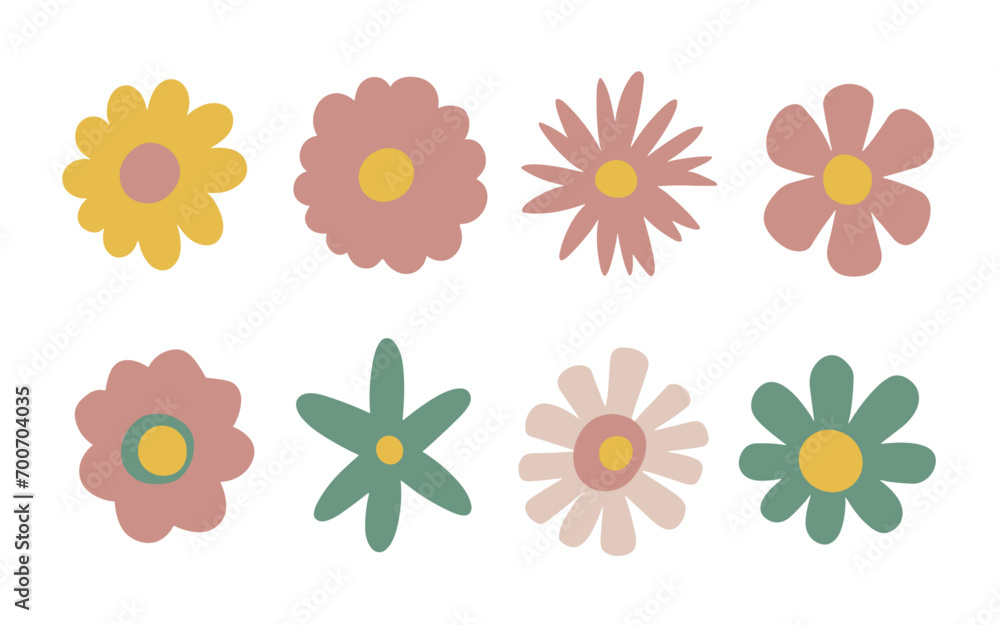 Abstract flowers vector clipart. Spring illustration. Abstract flowers vector clipart. Spring illustration.