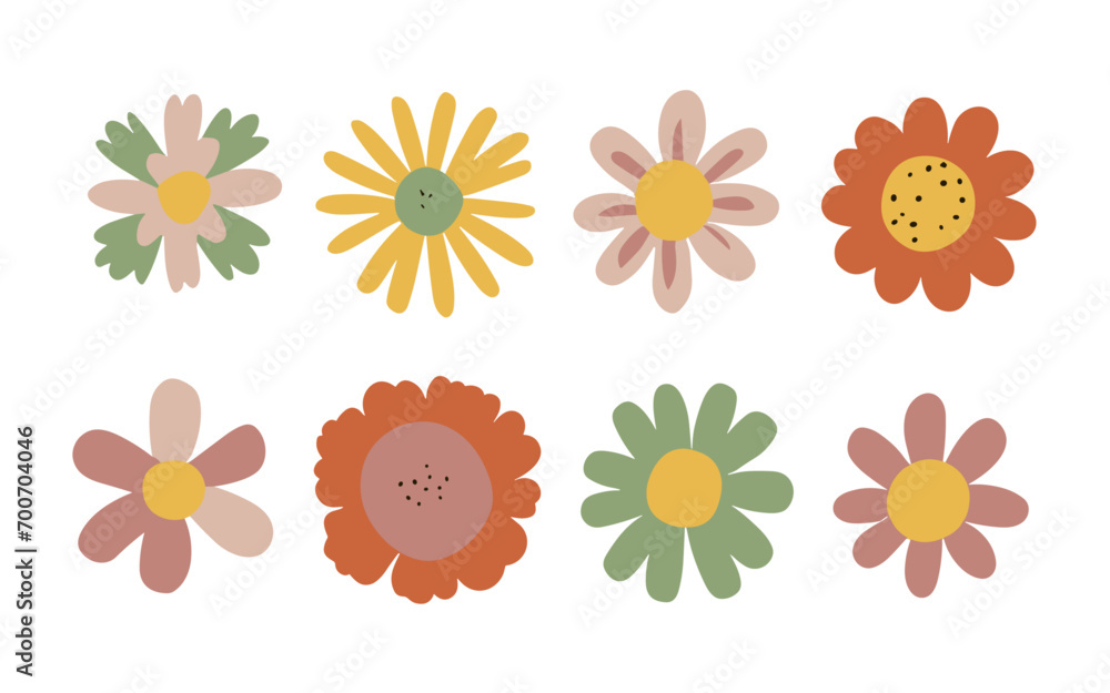 Abstract flowers vector clipart. Spring illustration. Abstract flowers vector clipart. Spring illustration.