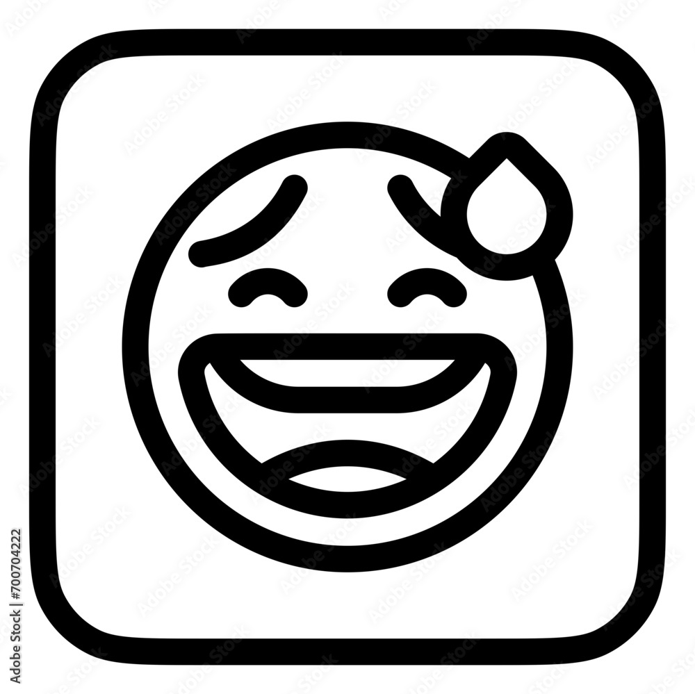 Editable sweat smile, awkward expression emoticon vector icon. Part of