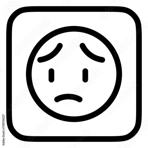 Editable worry, sad face expression emoticon vector icon. Part of a big icon set family. Part of a big icon set family. Perfect for web and app interfaces, presentations, infographics, etc