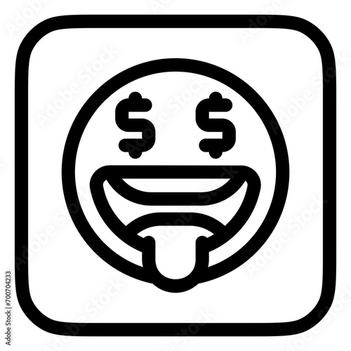 Editable greedy face expression emoticon vector icon. Part of a big icon set family. Part of a big icon set family. Perfect for web and app interfaces, presentations, infographics, etc