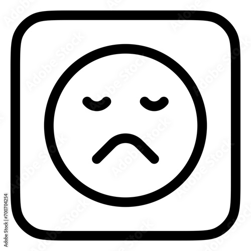 Editable frown, sad expression emoticon vector icon. Part of a big icon set family. Part of a big icon set family. Perfect for web and app interfaces, presentations, infographics, etc