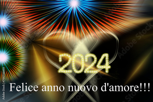  Felice anno nuovo d'amore 2024 progettazione grafica photo