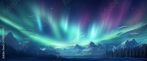 Wide angle image of the northern lights © boyhey