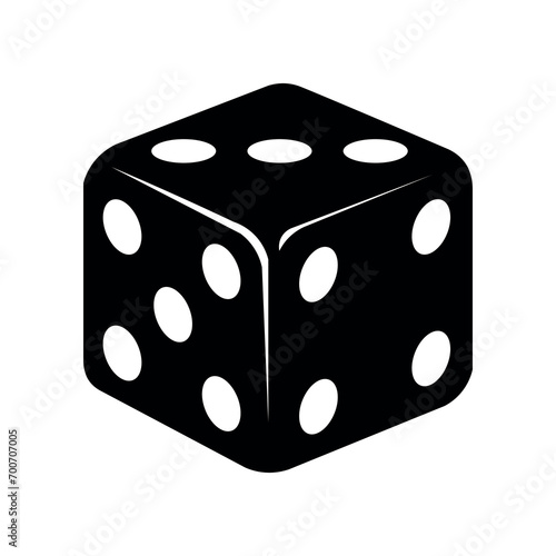 Dice black vector icon on white background