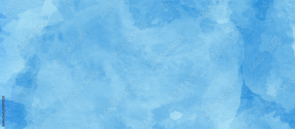 Aquarelle texture of painted sky blue watercolor, Hand painted blue watercolor paper texture, Artistic blue watercolor splash, blue marble background isolated on white paper.