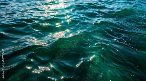 Blue green surface of the ocean