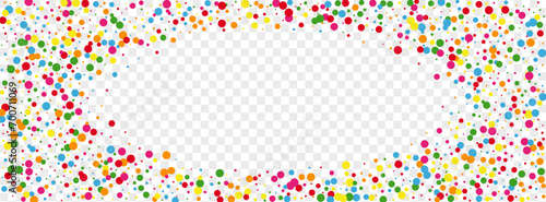Bright Round Background Transparent Vector. Dot Christmas Illustration. Rainbow Party. Colorful Element Abstract. Geometric Shrovetide Design.