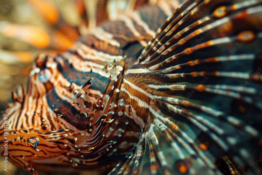 Macro Lionfish (Pterois miles) texture Macro Lionfish (Pterois miles) texture