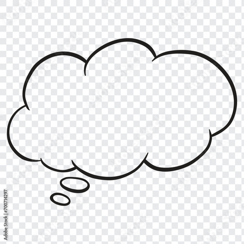 Think bubble isolated. Trendy think bubble in flat style. Modern template for social network and label. Creative thought balloon. Cloud line art, Dream isolated cloud vector EPS 10.