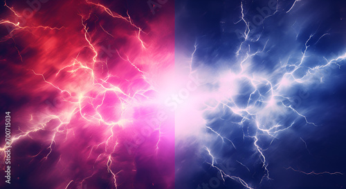 Versus background, VS., Battle concept, Confrontation blue and red