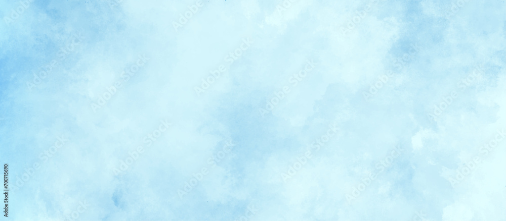 abstract painted clouds in sky in the winter morning, brush painted mottled blue background with vintage cloudy blue marbled textured,  blue watercolor splash stroke background, watercolor design.