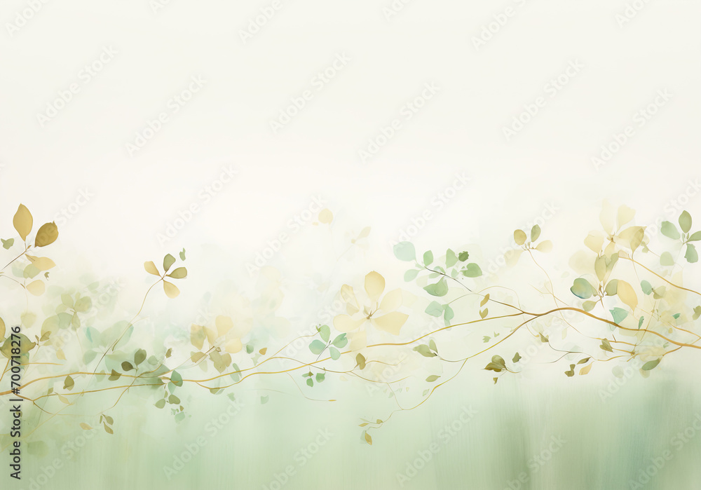 Gentle close-up of spring flowers. Delicate pastel colored blooms for seasonal greetings, invites. Pale green and light pink. Card, banner.