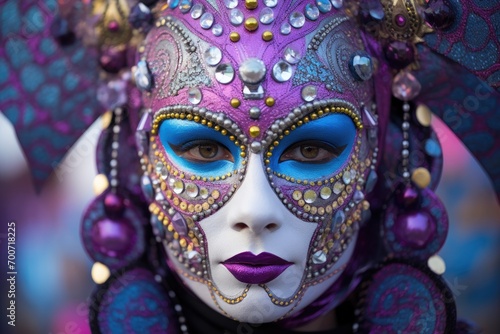A close up of a person wearing a mask © pham