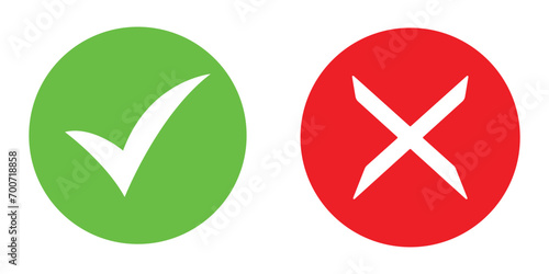 Right or Wrong Icons Isolated on White Background used in web.