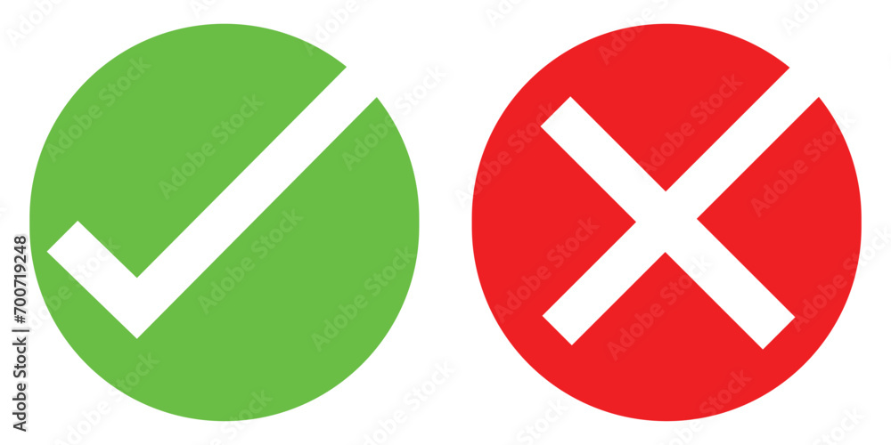 Obraz premium Right or Wrong Icons Isolated on White Background used in web.