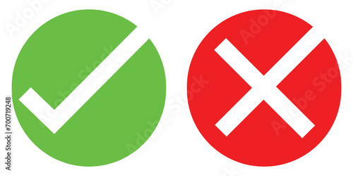 Right or Wrong Icons Isolated on White Background used in web.