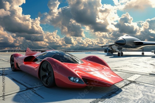 A fast car and a jet metamorphosis.