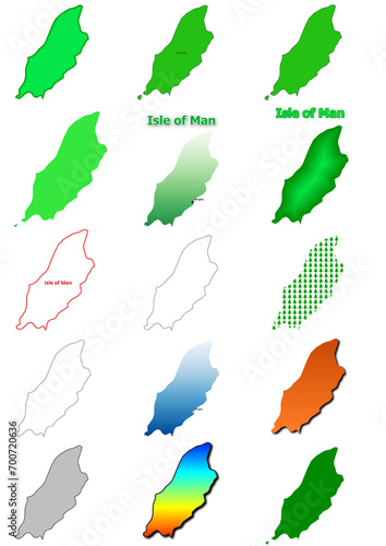 Karten von Isle of Man ClipArt Farbe und schwarz-weiß Karte 