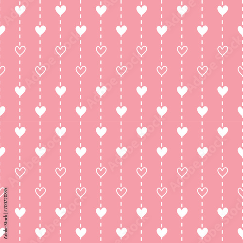 Valentine Seamless Pattern Wallpaper - Heart valentines day doodle vector illustration background - Love valentine's digital wrapping paper - wedding dating anniversary wallpaper 