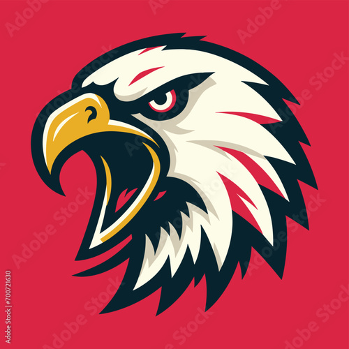 angry eagle logo overlay print  vector