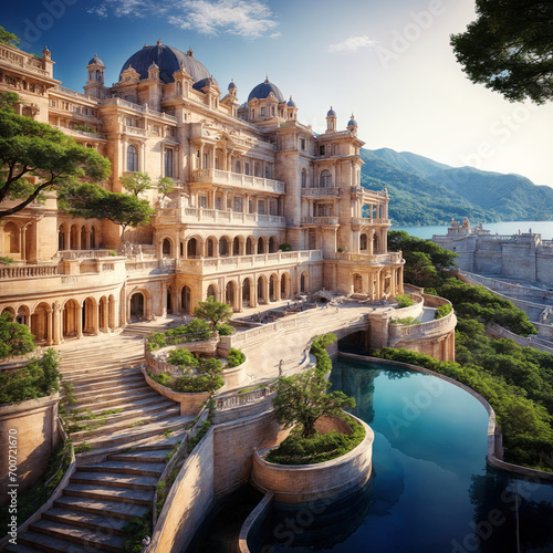 view of the town of Monte Carlo, Monaco photo