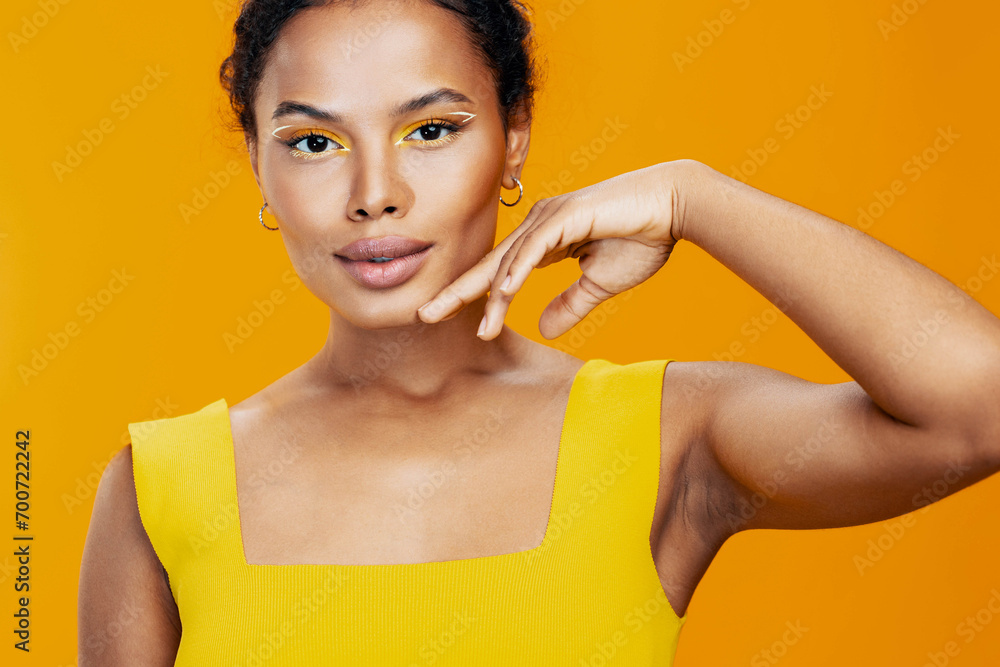 Colourful woman beauty face creative make-up african Colourful woman beauty face creative make-up african