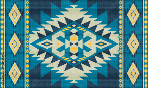 American ethnic native pattern.Traditional Navajo,Aztec,Apache,Southwest and Mexican style fabric pattern.Abstract vector motifs pattern.Design for fabric,clothing,blanket,carpet,woven,wrap,decoration