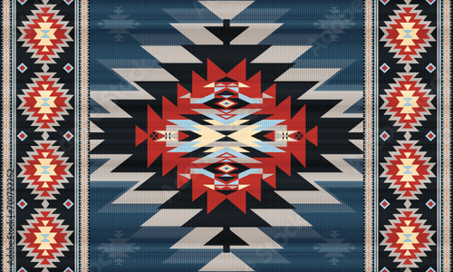 American ethnic native pattern.Traditional Navajo,Aztec,Apache,Southwest and Mexican style fabric pattern.Abstract vector motifs pattern.Design for fabric,clothing,blanket,carpet,woven,wrap,decoration