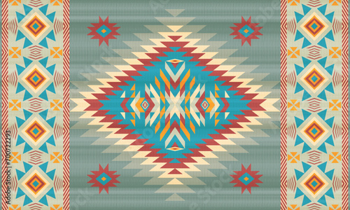 American ethnic native pattern.Traditional Navajo,Aztec,Apache,Southwest and Mexican style fabric pattern.Abstract vector motifs pattern.Design for fabric,clothing,blanket,carpet,woven,wrap,decoration