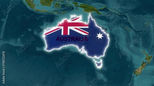 Australia Map Unveiled with National Flag