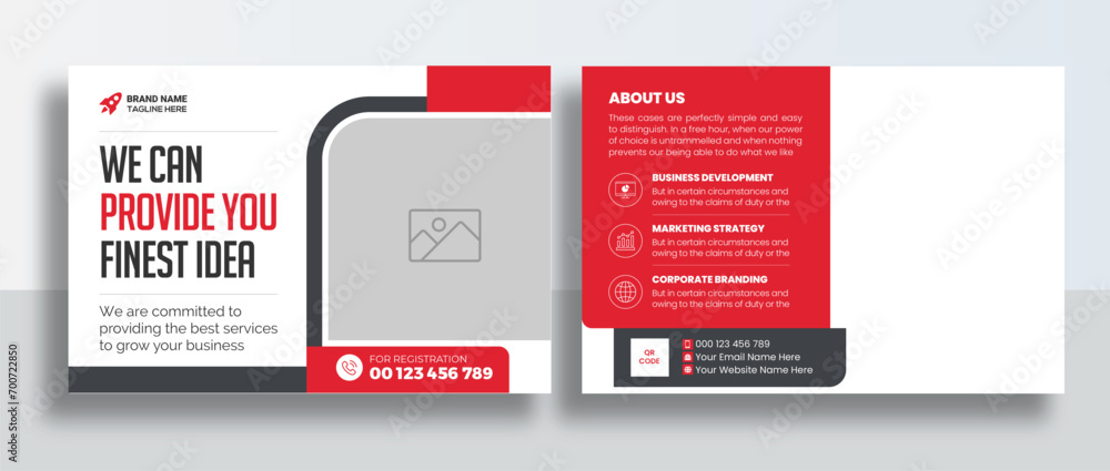 Corporate business postcard design template