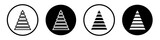 Hierarchy pyramid icon set. triangle hierarchy level vector symbol in black filled and outlined style.