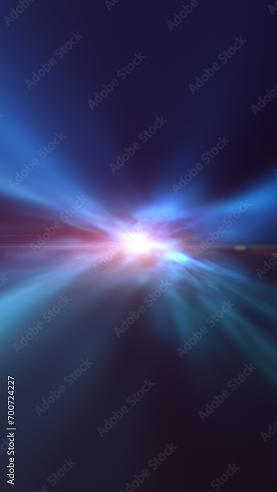 Obraz premium Space cosmic light with a twinkling star in the center. Vertical illustration background.