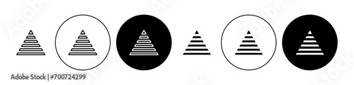 Hierarchy pyramid vector icon set. Triangle hierarchy level symbol suitable for apps and websites UI designs. photo