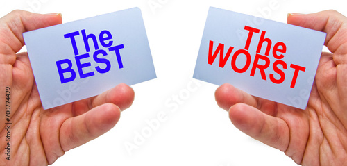 The Best versus The Worst. Concept for busines, USA election candidate, marketing, management
