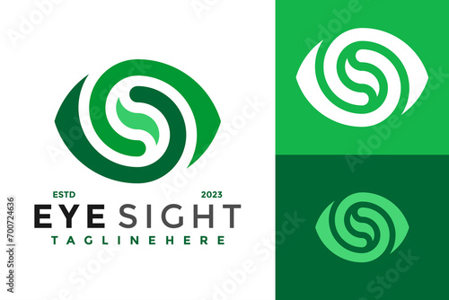 Letter S Eye Sight Logo design vector symbol icon illustration