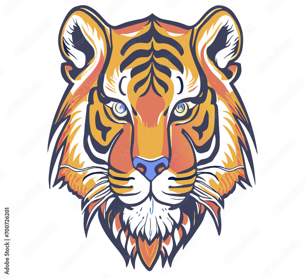 Naklejka premium Tiger head vector illustration