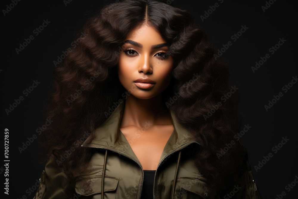 Striking Contrast: Bold Makeup on a Black Beauty
