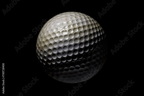 Closeup of golf ball on black background. Generative AI