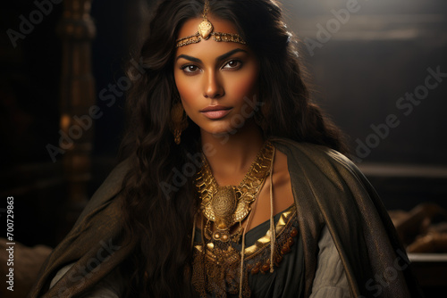 Rebel Elegance: Smirking Princess of Persian Descent