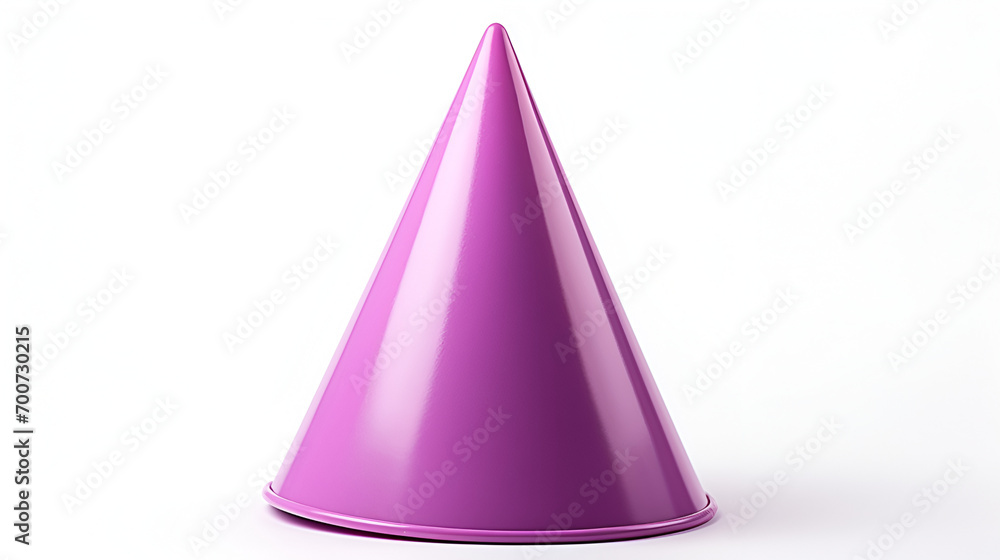 3d Geometry shape Cone Gradient Purple Metallic Color realistic rendering element design.AI Generative 3d Geometry shape Cone Gradient Purple Metallic Color realistic rendering element design.AI Generative