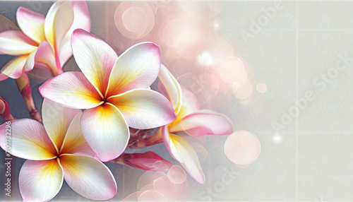 Kwiaty plumerii, hawajski kwiat, dekoracja ścienna, generative ai